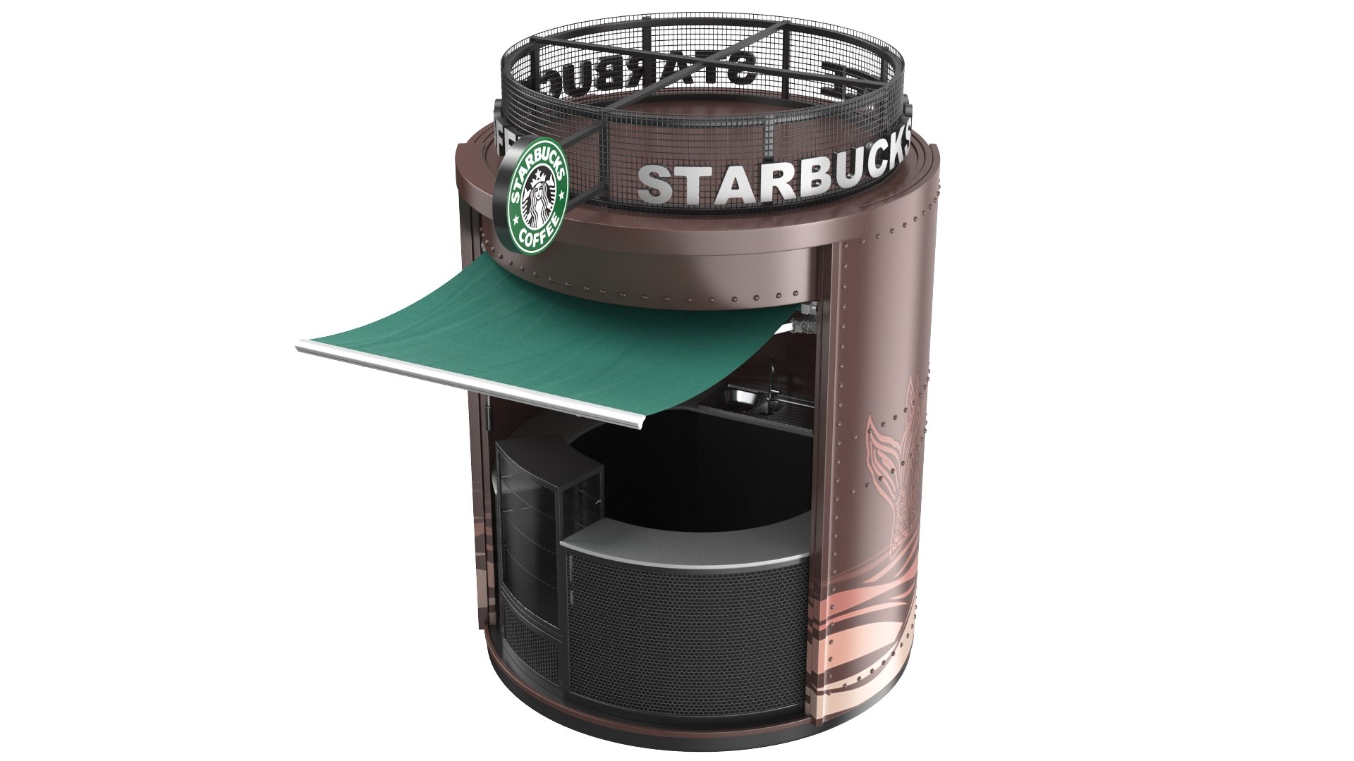 Detailed Starbucks Coffee Bar 3D Model TurboSquid 2050493