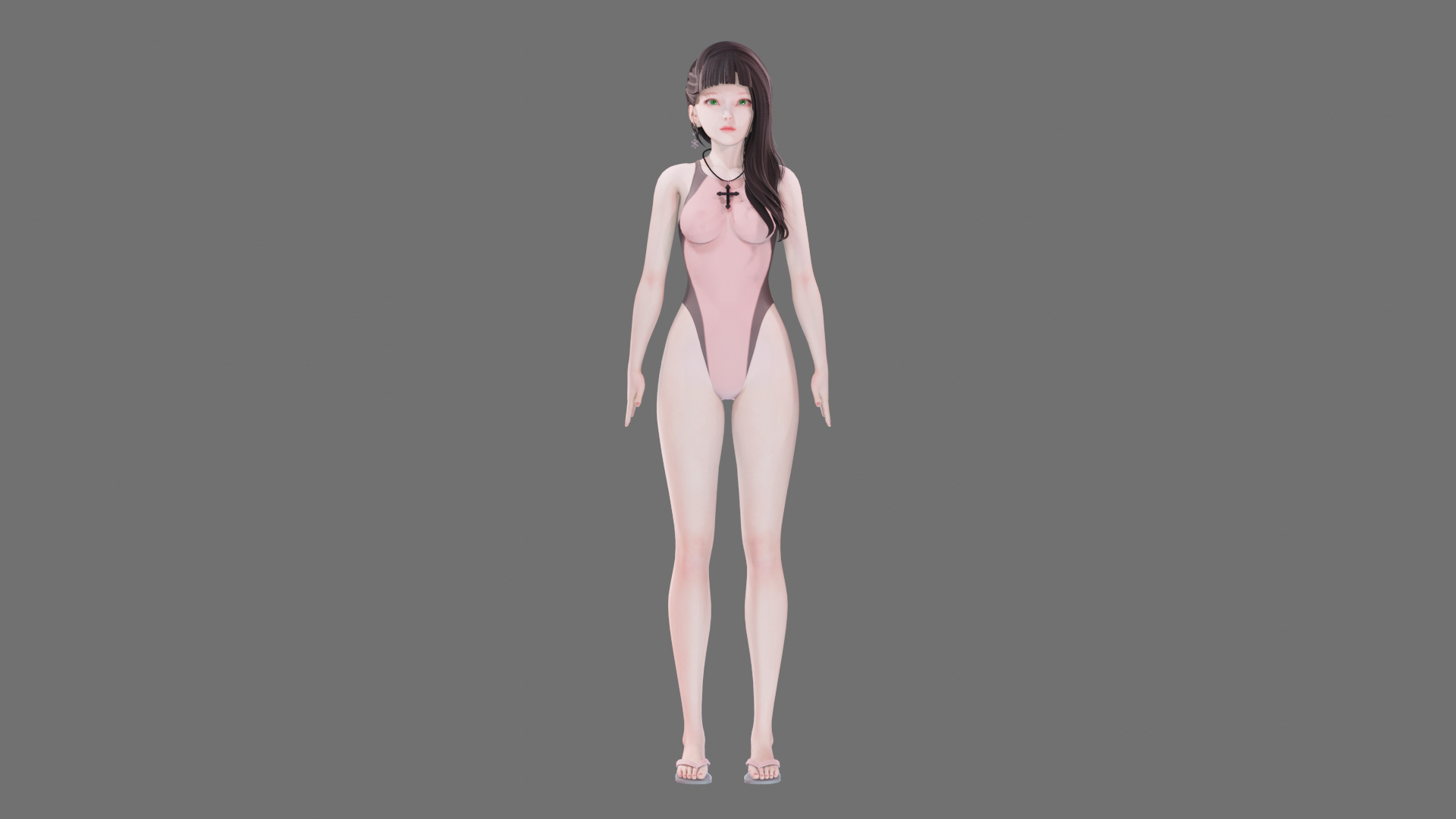 Bikini UE Unity Blender Animated Realistic Female Character D Model