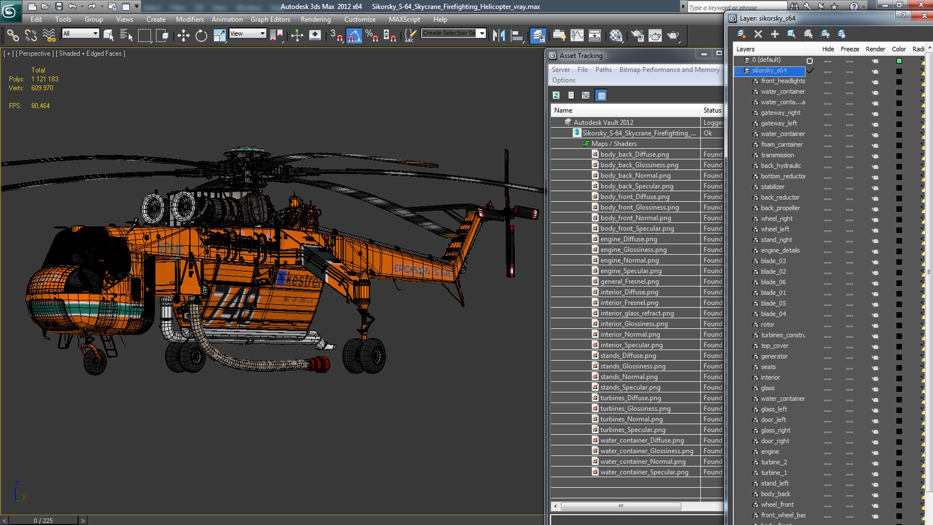 Sikorsky S Skycrane Firefighting D Model Turbosquid