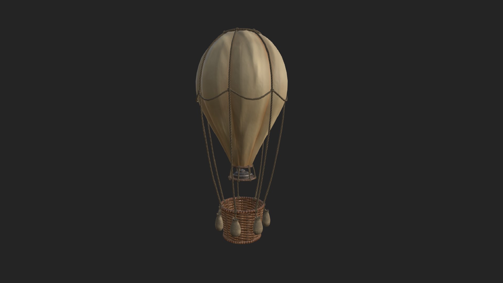 Stylized Hot Air Balloon Pbr Game Ready Model Turbosquid