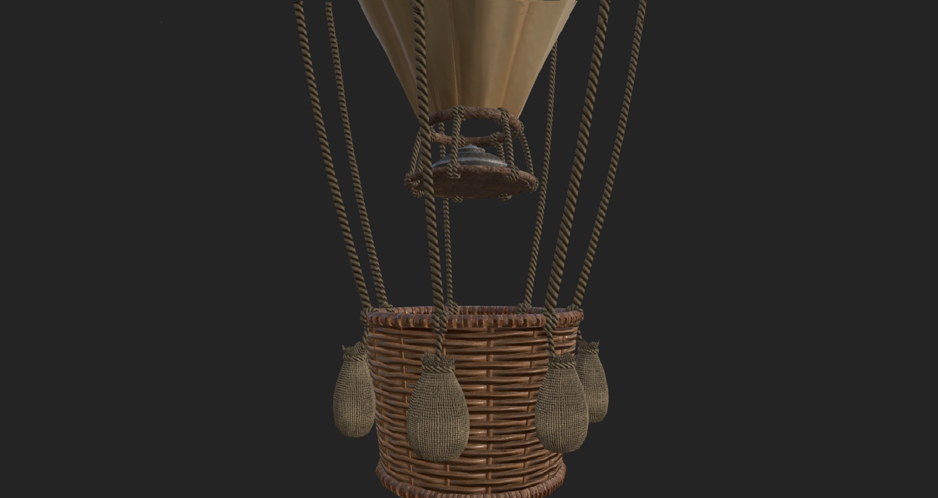 Stylized Hot Air Balloon Pbr Game Ready Model Turbosquid