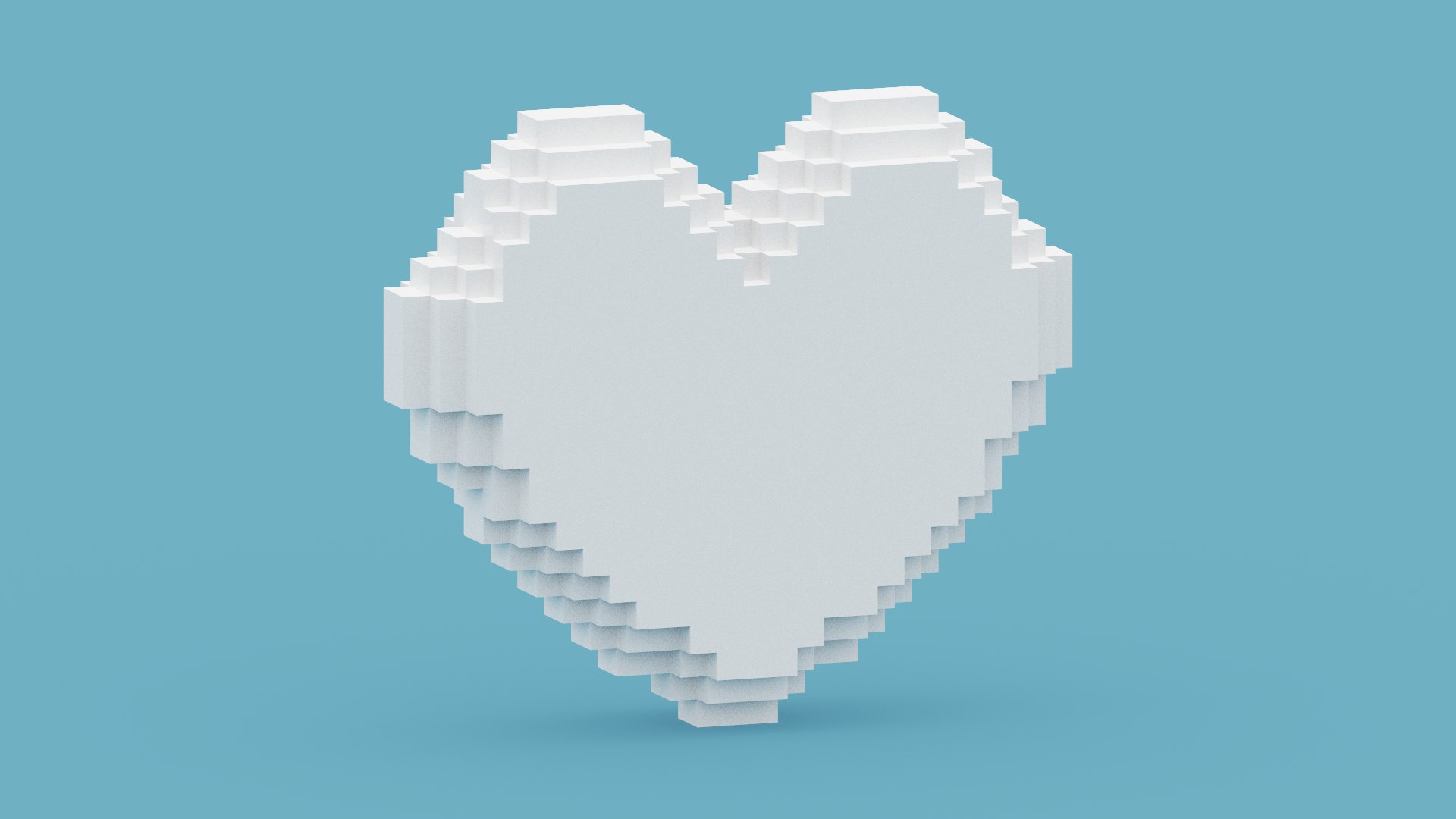 D Model Voxel White Heart Turbosquid