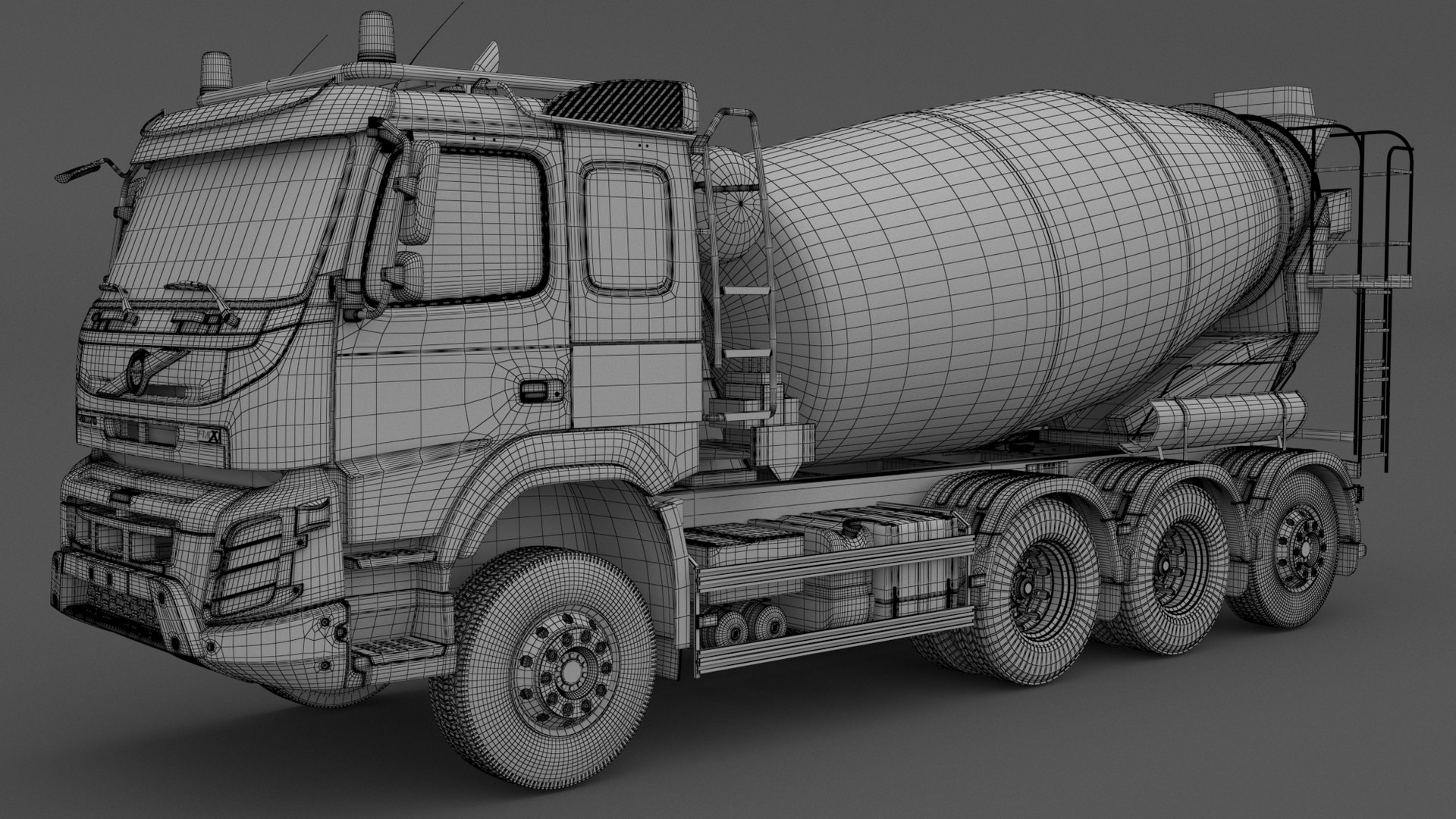 Volvo FMX Tridem Mixer Truck 8x4 3D Model TurboSquid 1811043