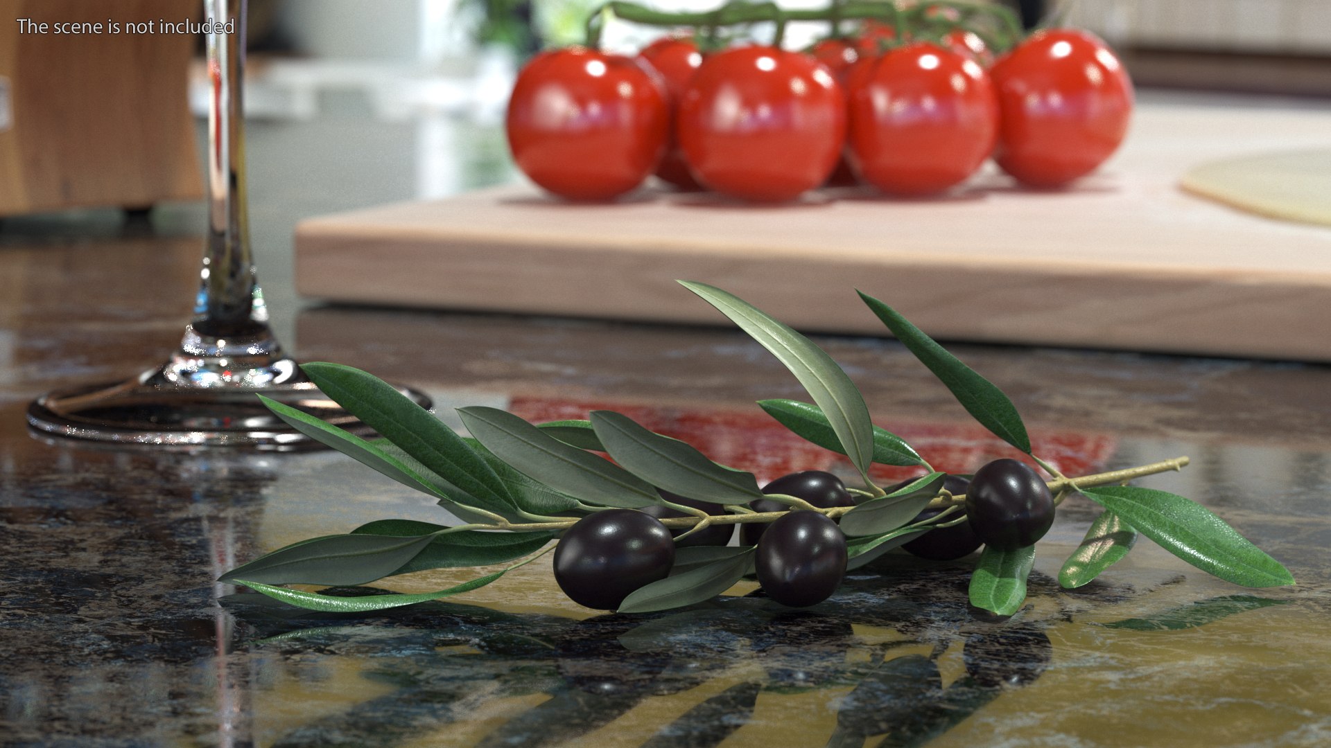 Olive Branch With Black Olives Lying 3D Model TurboSquid 1944920