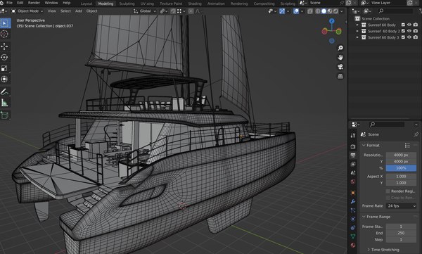 D Catamaran Sunreef Modelo D Turbosquid