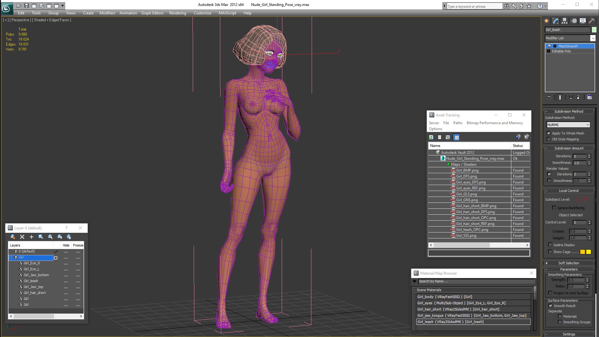 D Nude Woman Standing Pose Turbosquid