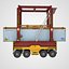 Straddle Carrier Red and Container