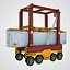 Straddle Carrier Red and Container