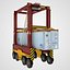 Straddle Carrier Red and Container