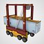 Straddle Carrier Red and Container