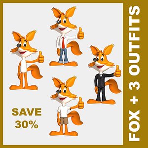 Fox + 3 outfits