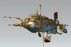 Steampunk Dieselpunk Scavenger Submarine