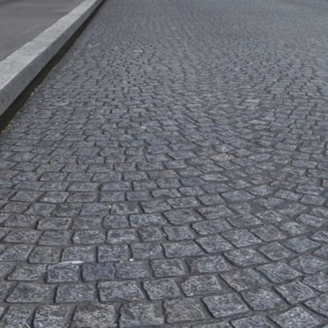 High Resolution Cobblestones Street And Sidewalk Texture 2-Lanes ...