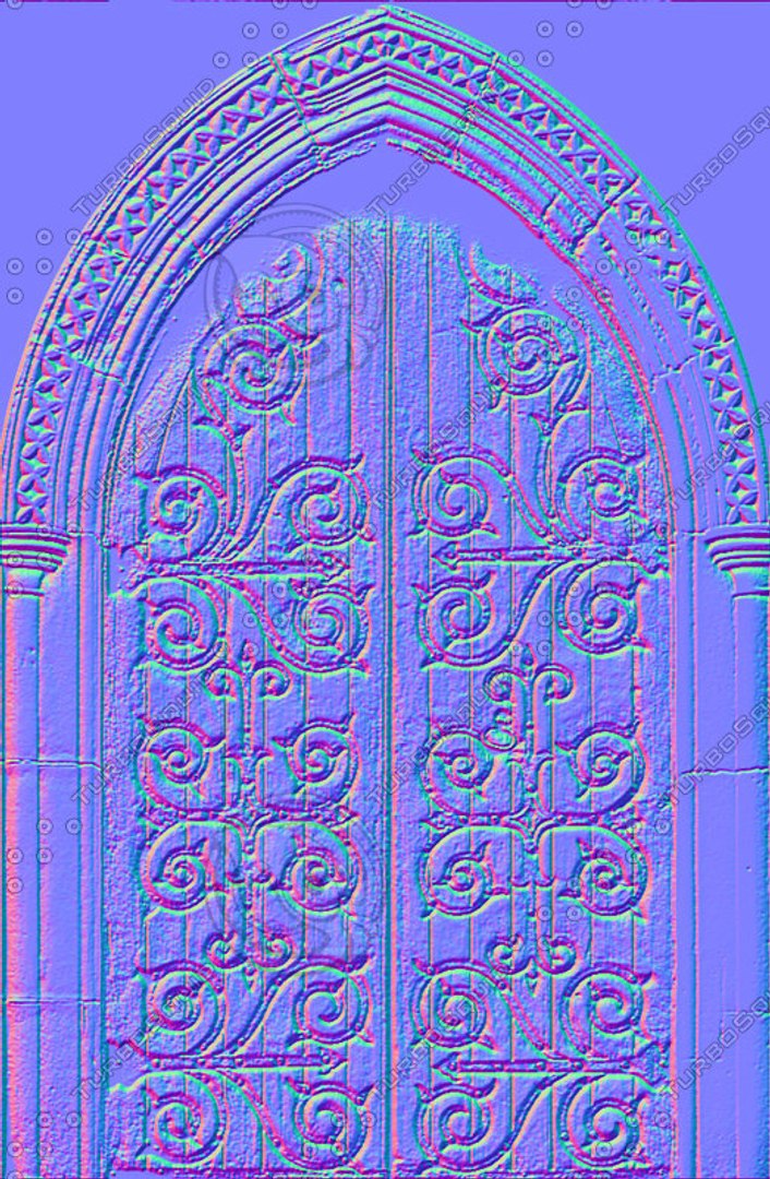 Medieval scroll hinge door turbosquid 393686
