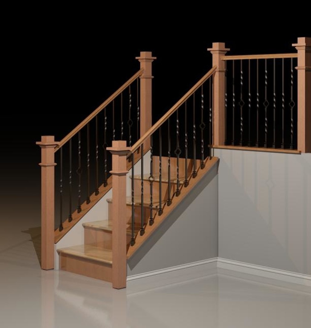 Craftsman Railing W Twist Basket - TurboSquid 488219