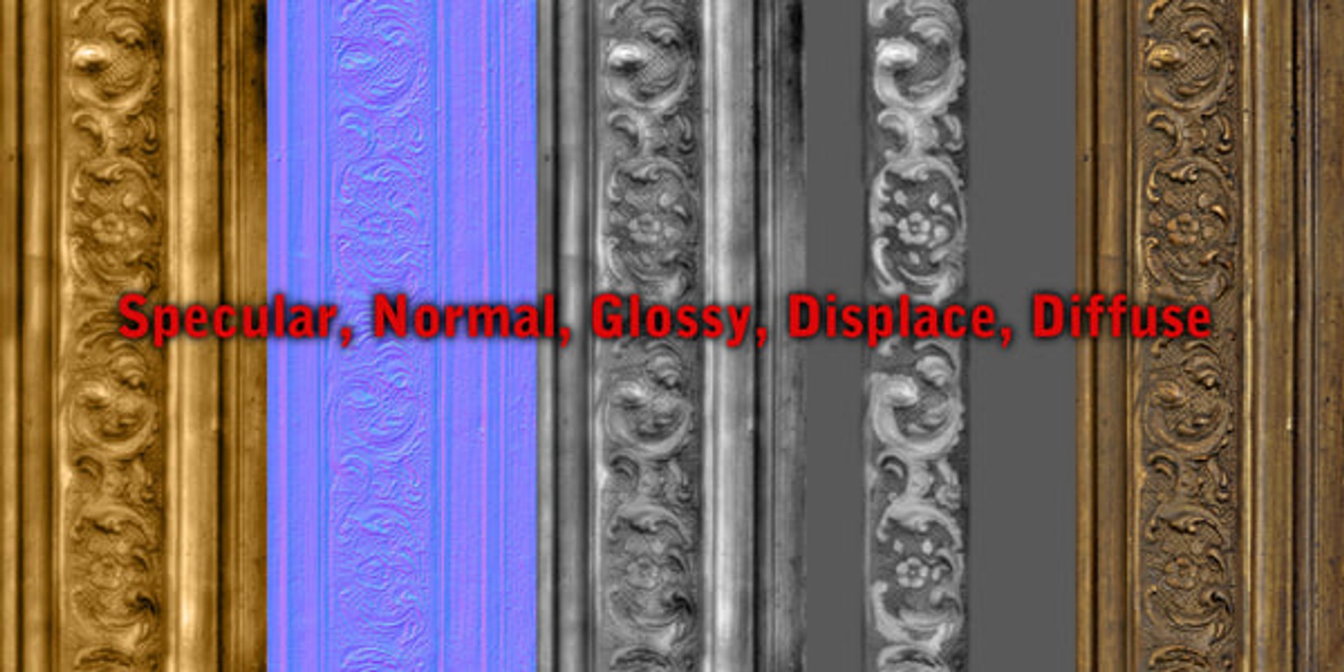 Texture With Frame Golden Frame Texture - TurboSquid 589691