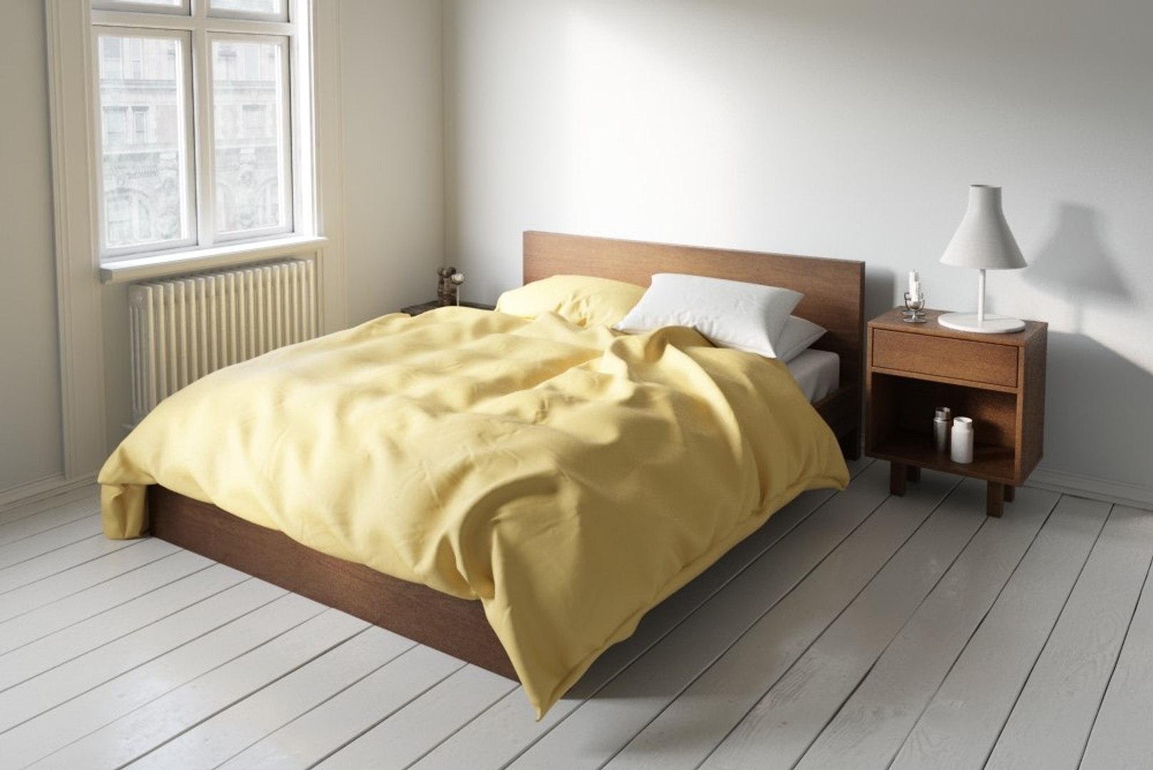 3д Мах модель спальня кровать