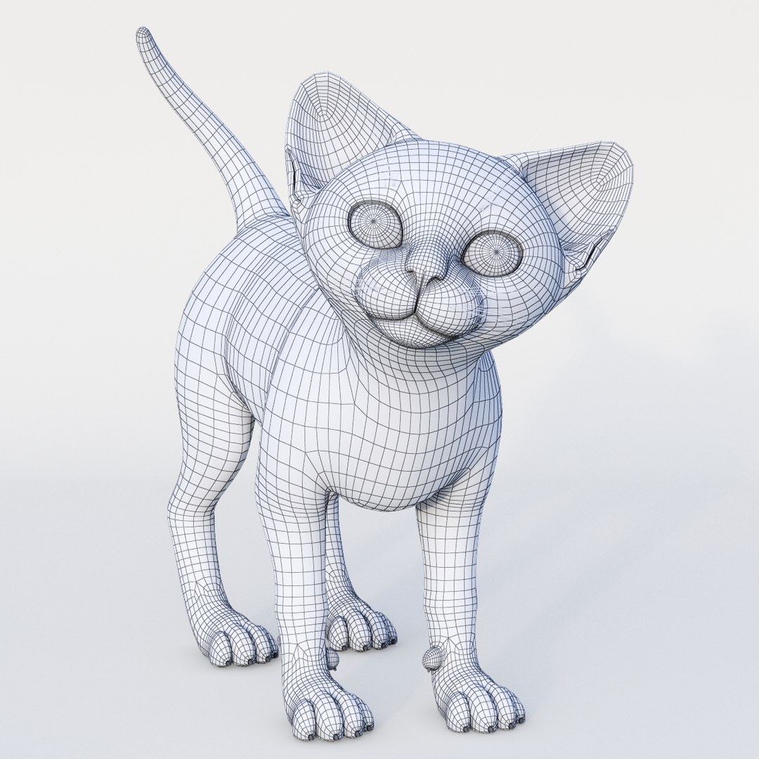 realistic red cat fur 3d model