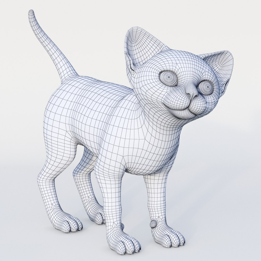realistic red cat fur 3d model