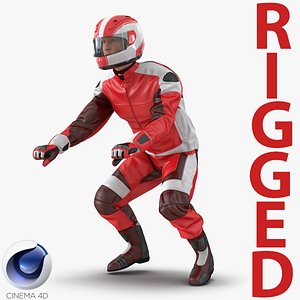 Motorcycle Rider Generic 2 Rigged for Cinema 4D