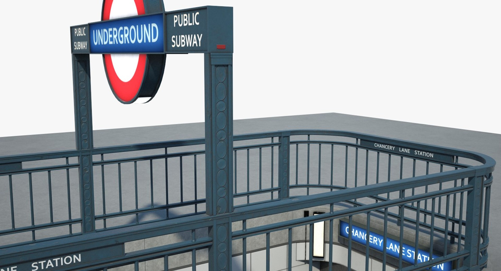 3D england london underground entrance model - TurboSquid 1247370
