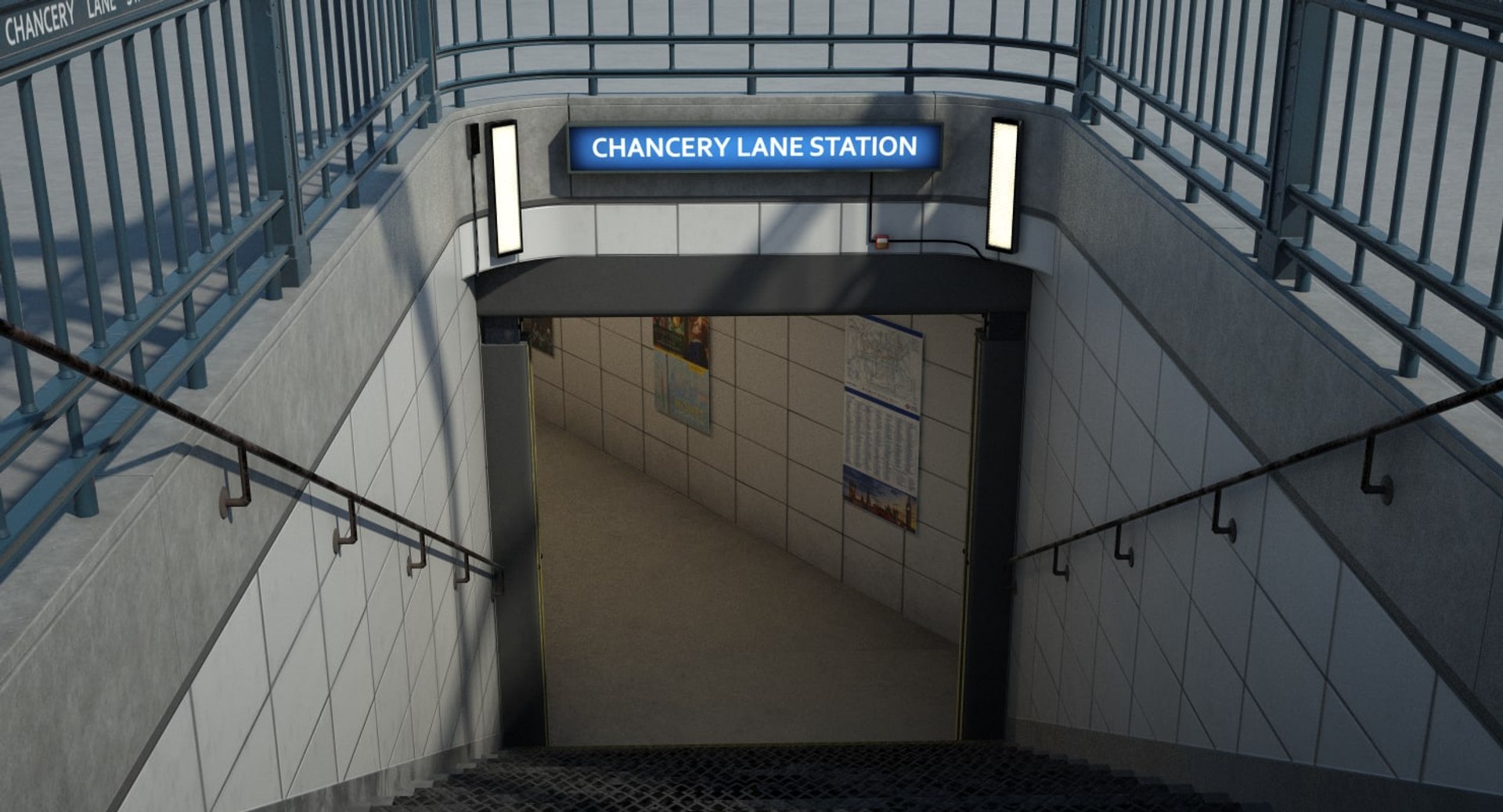 3D england london underground entrance model - TurboSquid 1247370