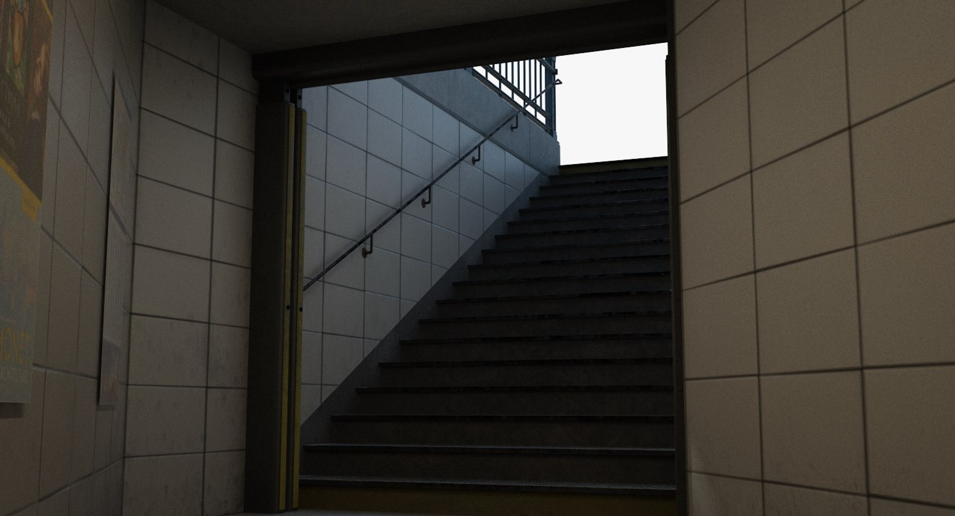 3D england london underground entrance model - TurboSquid 1247370