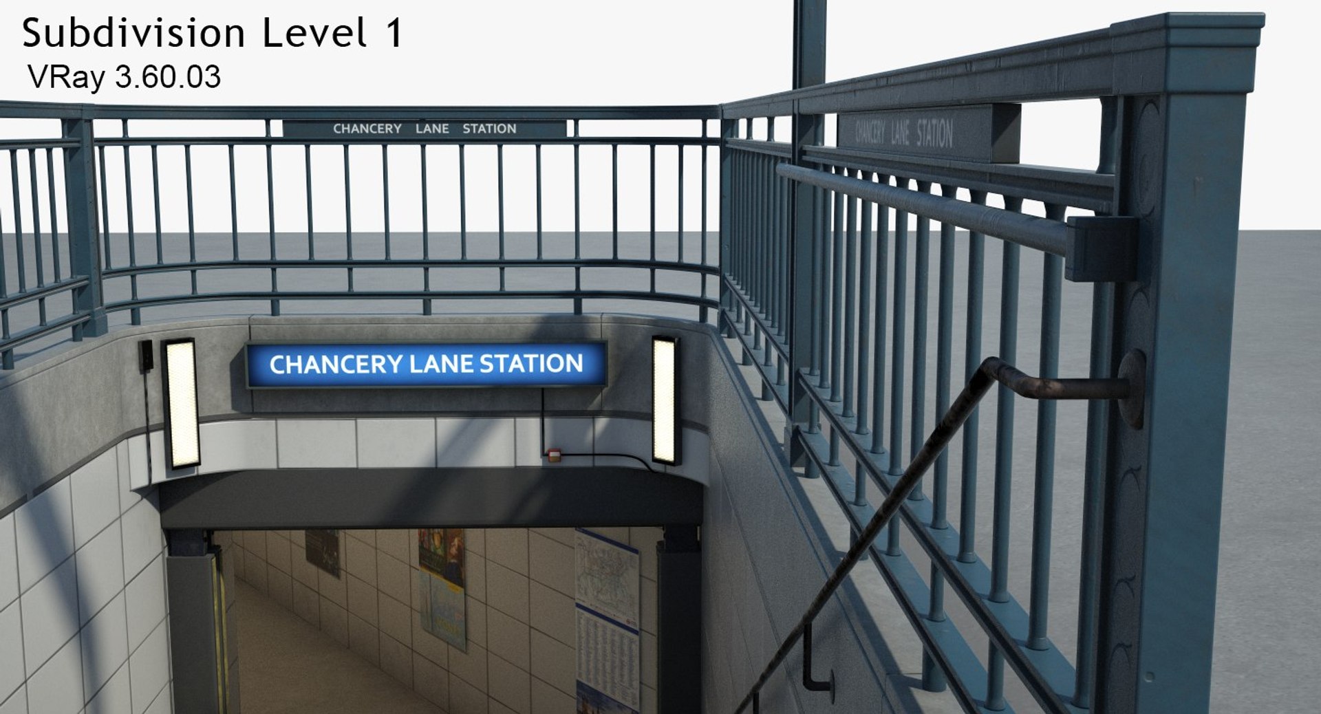 3D england london underground entrance model - TurboSquid 1247370