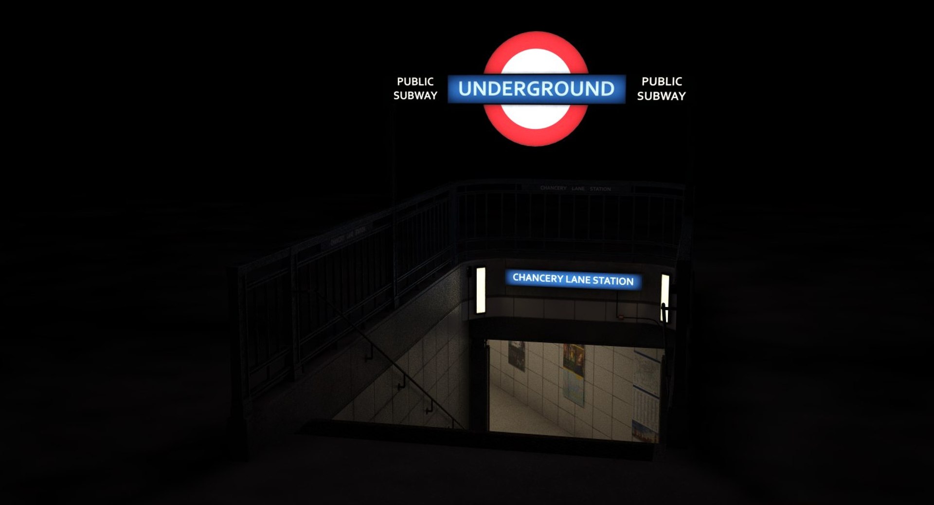 3D england london underground entrance model - TurboSquid 1247370