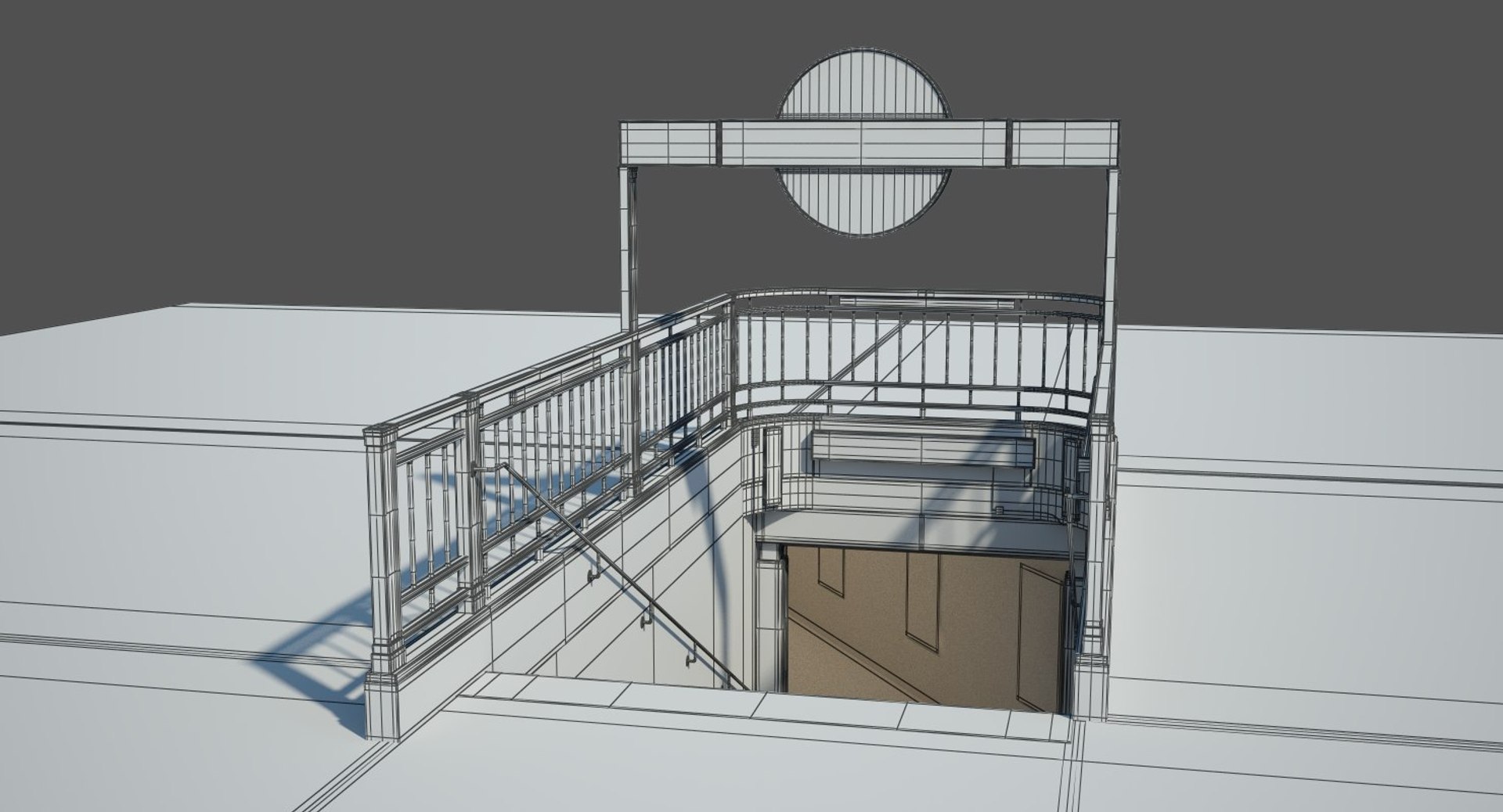 3D england london underground entrance model - TurboSquid 1247370