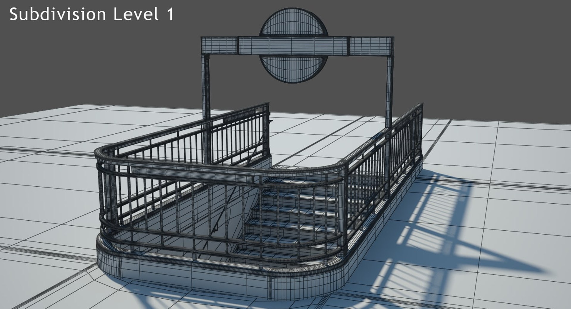 3D england london underground entrance model - TurboSquid 1247370