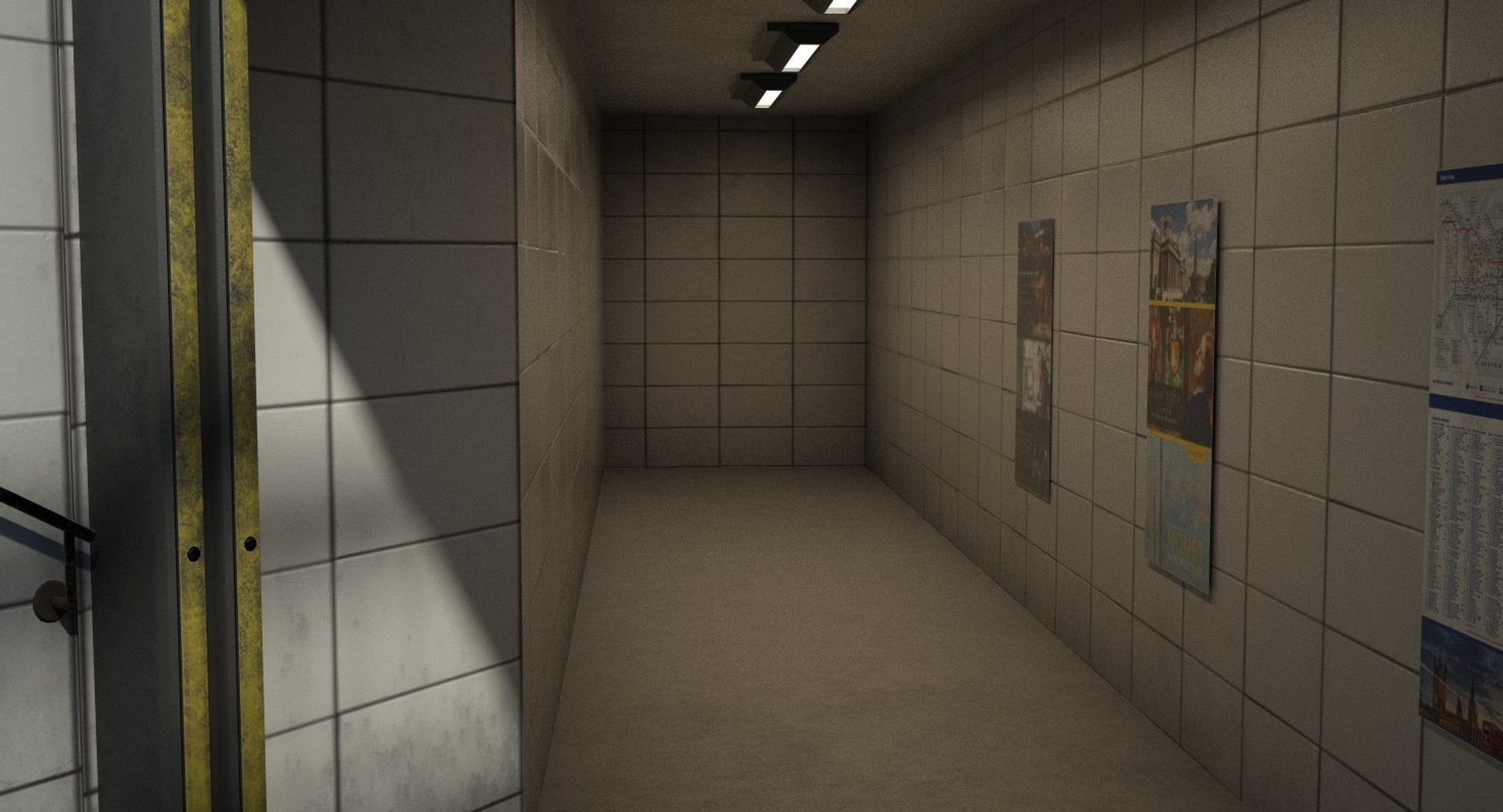 3D england london underground entrance model - TurboSquid 1247370