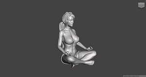 3D Printable Nude Female Body Pose 10 FREE