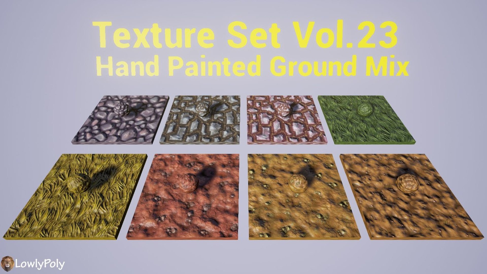 Multiple Ground Chunks Texture Texture Set Vol.23 Hand Painted Ground Mix - TurboSquid 1106635
