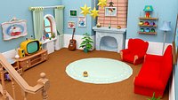 Cartoon living room house