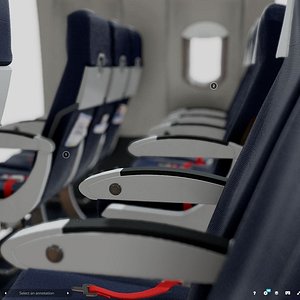Airbus A320 Airplane Cabin 3D model