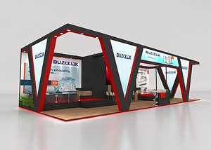 Exhibition Stand Stall 8x20m Height 500 cm 3Side Open 3D model