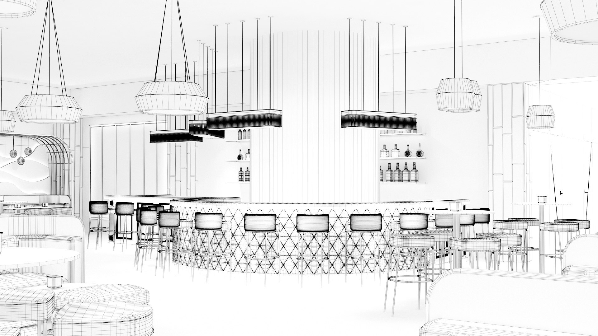 3D Luxury Night Club Bar Interior Model - TurboSquid 1606407