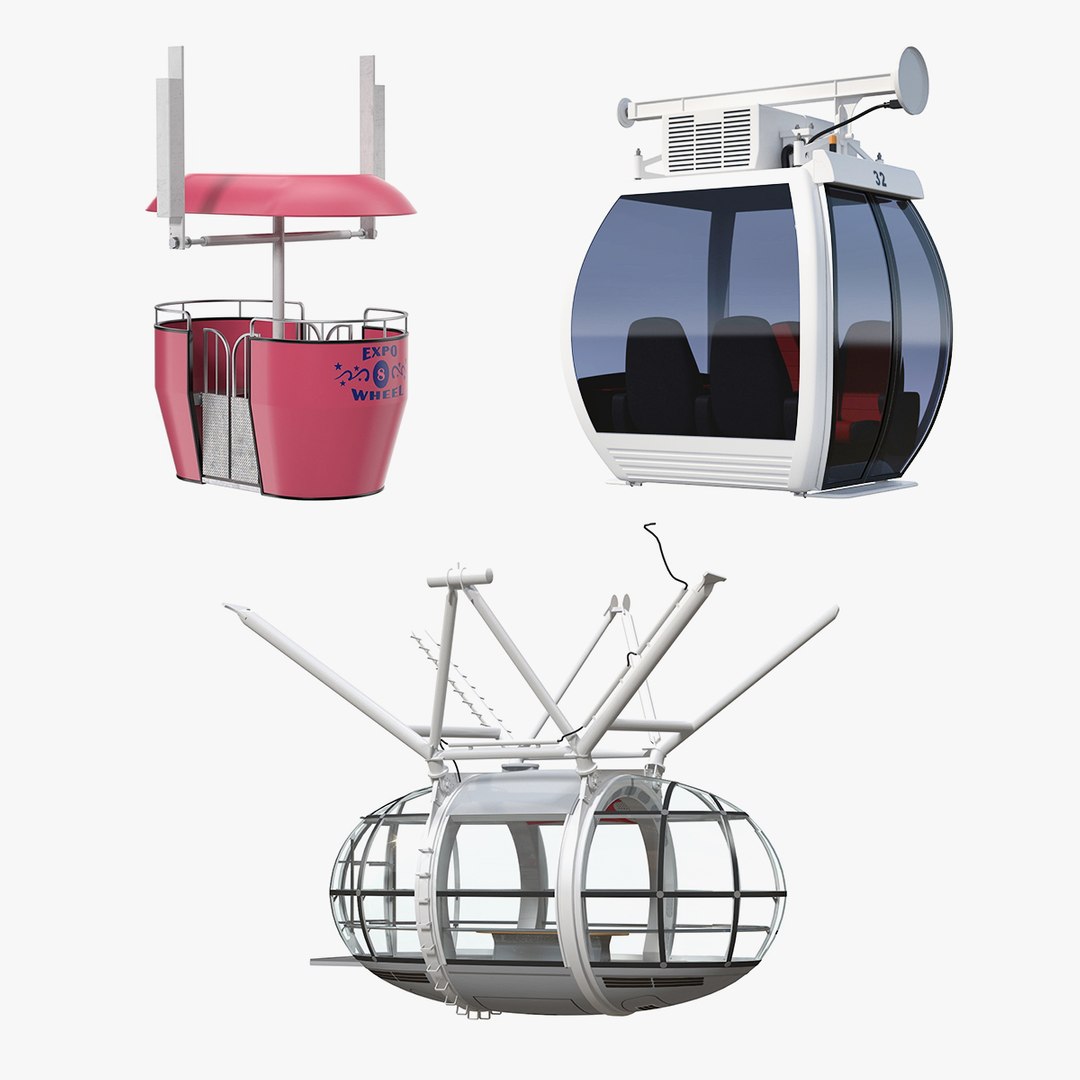Wheel Cabins Collection 3D model preview