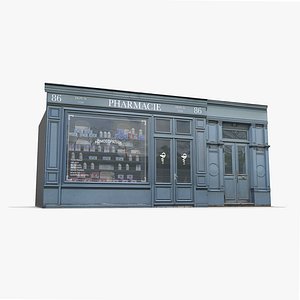 Photorealistic Storefront Facade Pharmacy