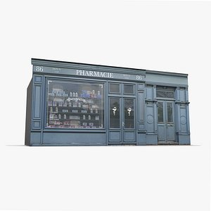 Photorealistic Storefront Facade Pharmacy