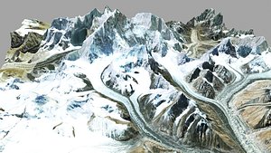 Mountain landscape Chomolungma Everest