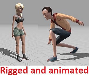 3d couple teenagers model