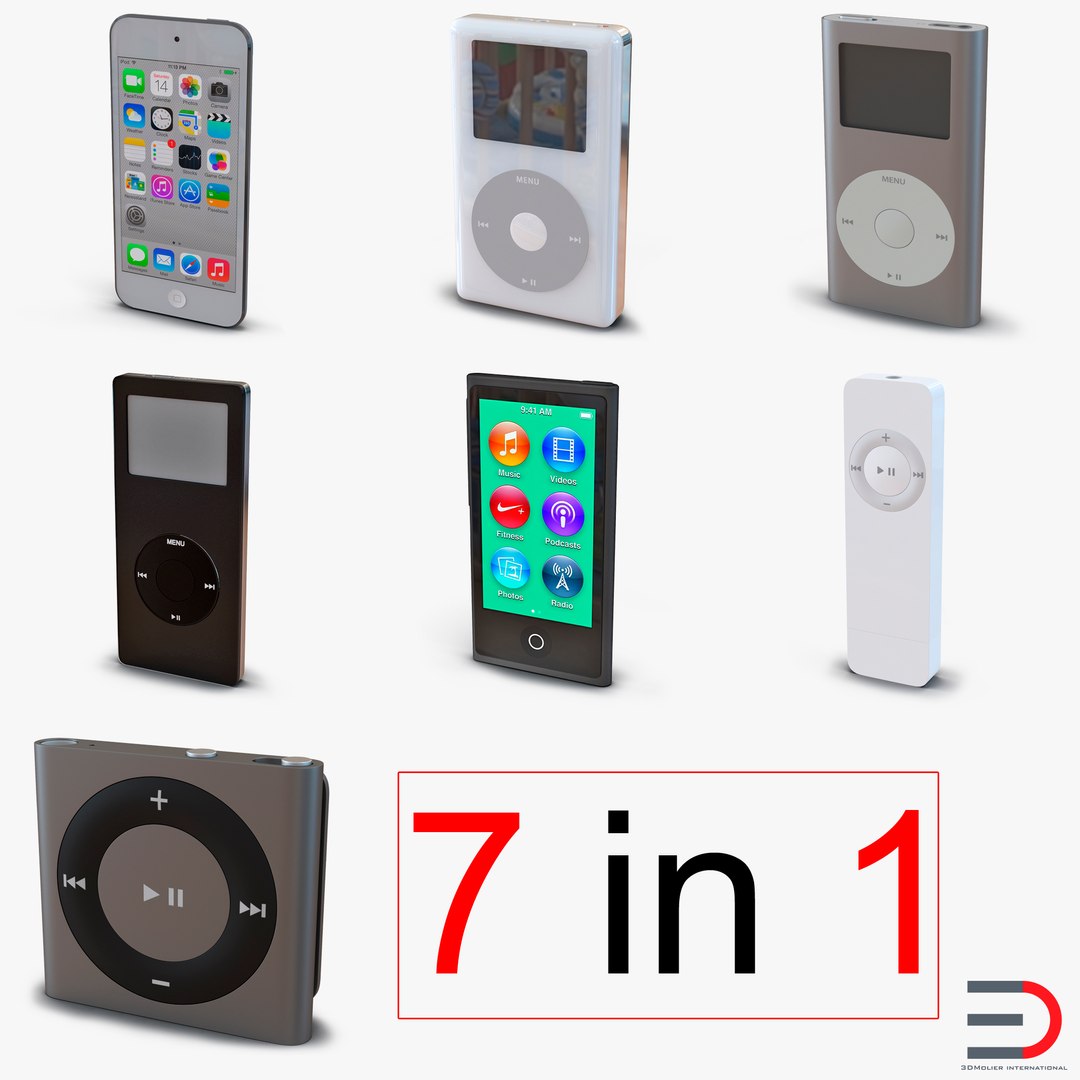 iPod 3D Models Collection 3 3D model preview