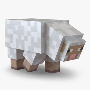 3D minecraft sheep rigged modo model