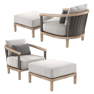 Restoration Hardware Isla Lounge chair and ottoman
