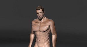 Naked Old  Man Rigged game character