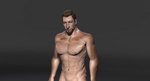 Naked Old Man Rigged game character