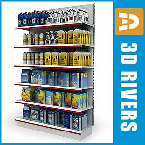 display shelf cleaning supplies 3d model