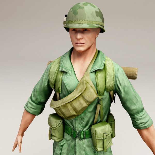 3ds max vietnam war soldier rigged biped